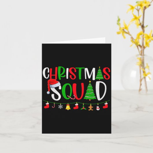 Christmas Squad Matching Family Group Xmas Decor H カード (黄色い花)