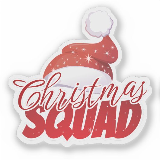 Christmas Squad Red Santa Hat Sticker シール (正面)
