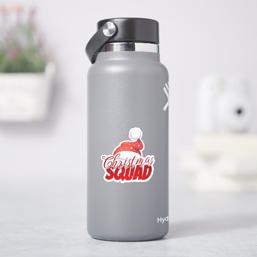 Christmas Squad Red Santa Hat Sticker シール (HydroFlask)