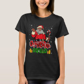 Christmas Squad Santa Afro Man Proud Black African Tシャツ (正面)