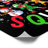 Christmas Squad Santa Dabbing Elf Family Matching  ポスター (角)