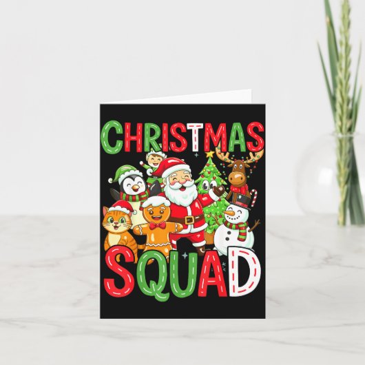 Christmas Squad Santa Family Matching Xmas  カード (正面)