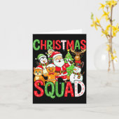 Christmas Squad Santa Family Matching Xmas  カード (黄色い花)