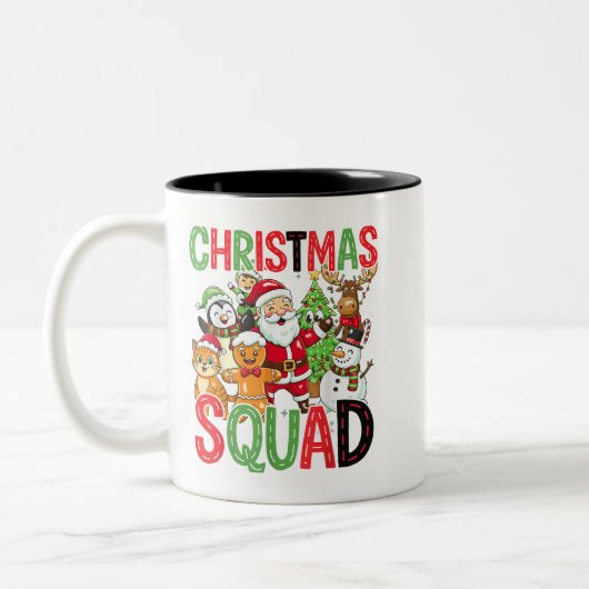Christmas Squad Santa Family Matching Xmas ツートーンマグカップ (左)