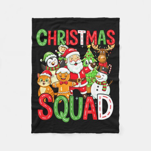 Christmas Squad Santa Family Matching Xmas  フリースブランケット (正面)