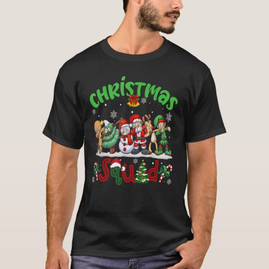 Christmas Squad Santa Reindeer Snowman  Xmas Tシャツ (正面)