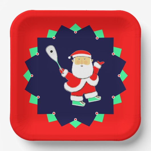 Christmas Squash Sports Party ペーパープレート (正面)
