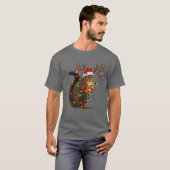 Christmas Squirrel Lights Squirrel Reindeer Funny Tシャツ (正面フル)