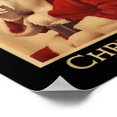 Christmas Srit Funny Vintage Santa Smoking Christm ポスター (角)