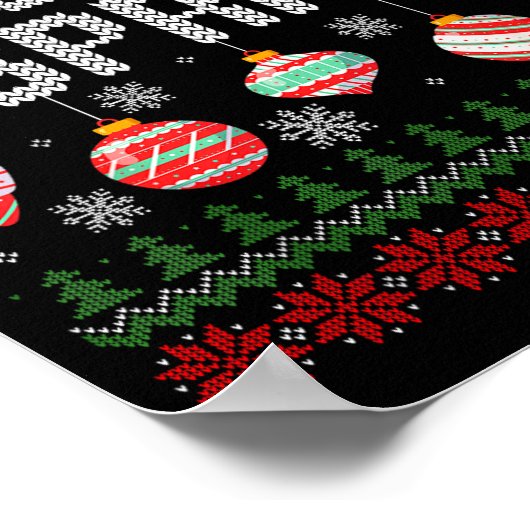Christmas Srit Matching Funny Couples Ugly Sweater ポスター (角)