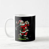Christmas Srts, Santa Plays Golf Xmas Women Men &a コーヒーマグカップ (左)