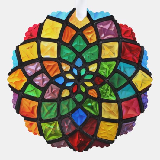 Christmas Stained Glass Pattern オーナメントカード (裏面)