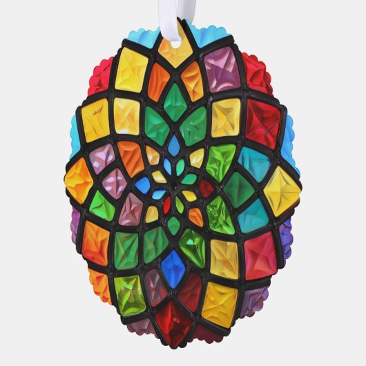 Christmas Stained Glass Pattern オーナメントカード (左)