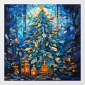 Christmas Stained Glass Window Cling ウィンドウサイン (シート)