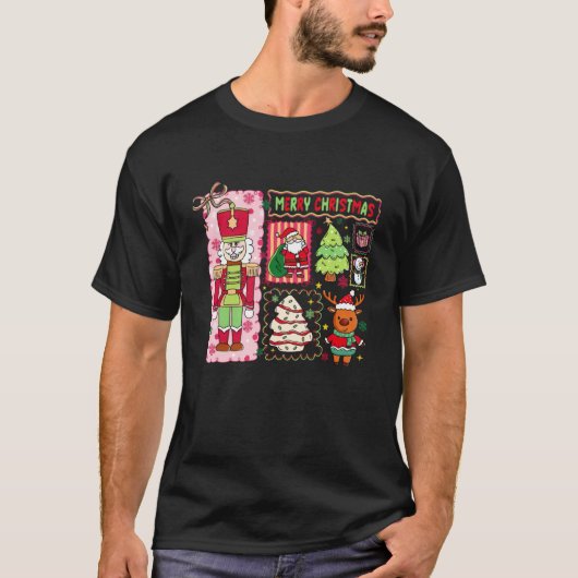 Christmas Stamp Tee Retro Holiday Vintage Postage  Tシャツ (正面)