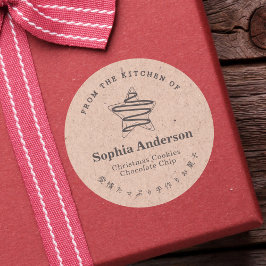 Christmas Star Cookie Kraft Paper Rustic Simple ラウンドシール
