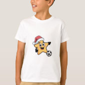 Christmas star playing soccer tシャツ (正面)