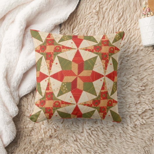 Christmas Star Quilt クッション (ブランケット)