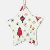 Christmas Star Snowflake Pattern セラミックオーナメント (左)