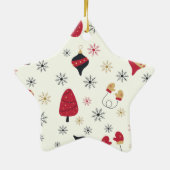 Christmas Star Snowflake Pattern セラミックオーナメント (裏面)