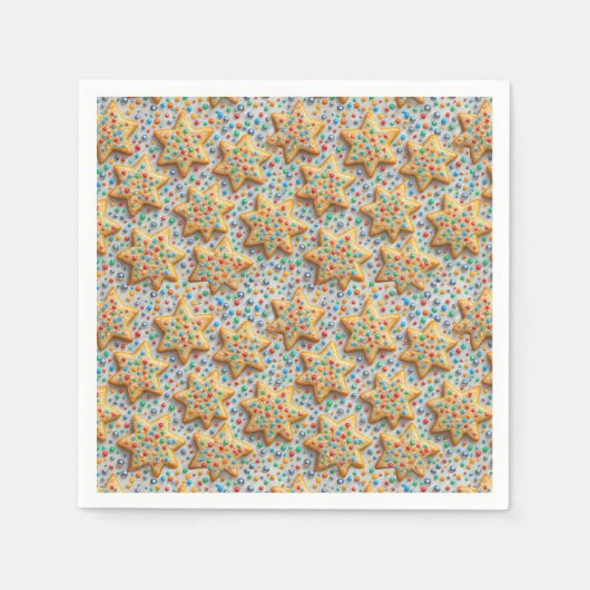 Christmas Star Sugar Cookies With Sprinkles スタンダードカクテルナプキン (正面)