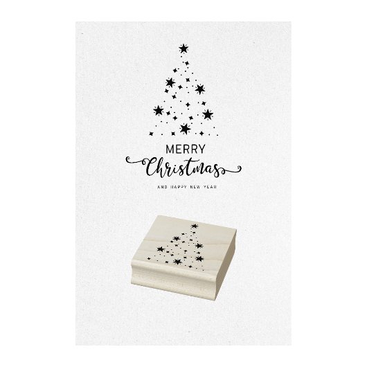 Christmas Star Tree Stamp Stamp ラバースタンプ