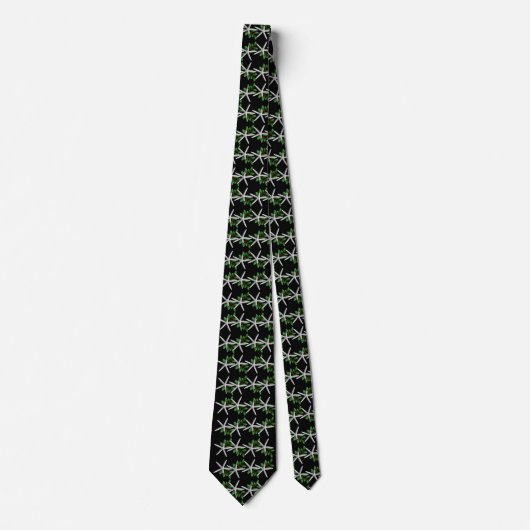 Christmas Starfish Black pattern tie ネクタイ (正面)