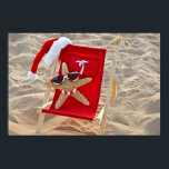 Christmas starfish on the beach ポスター<br><div class="desc">Christmas starfish in beach chair on the seashore.</div>