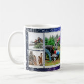 Christmas Starry Night Doodles 6 Photo Family Gift コーヒーマグカップ (左)