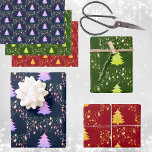 Christmas Stars & Tree with Baubles Shades, ZSSG ラッピングペーパーシート<br><div class="desc">このアイテムとメリークリスマスお祝い。このデザインはどんな商品にも似合う。⭐このテンプレートをアートワークでパーソナライズする⭐さらに編集して変更を加える。⭐このデザインを製品に転送する。bit.ly/SandyspiderStoresにある私のすべての店を訪ね（カットアンドペースト）。</div>