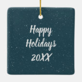 Christmas Steam Locomotive In a Mountain Valley セラミックオーナメント (裏面)