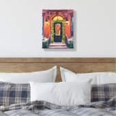 Christmas Steps | Winter Holiday Watercolor キャンバスプリント (インサイチュ (寝室))