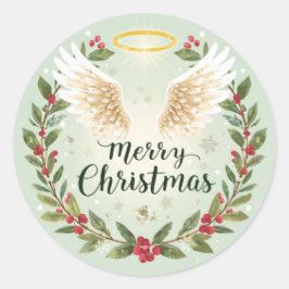 Christmas Sticker Art Print Merry Christmas  ラウンドシール