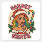 Christmas Sticker – Drag Queen Holiday Pride スクエアシール (正面)