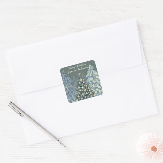 Christmas Sticker - Elegant Style スクエアシール (封筒)