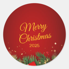 Christmas Sticker – Festive Holiday Decal ラウンドシール