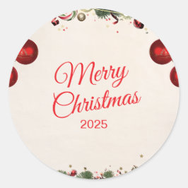 Christmas Sticker – Festive Holiday Decal ラウンドシール