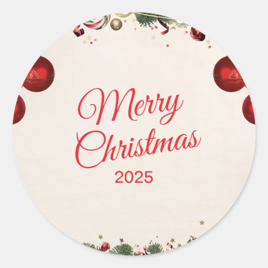 Christmas Sticker – Festive Holiday Decal ラウンドシール (正面)