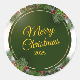Christmas Sticker – Festive Holiday Decal ラウンドシール