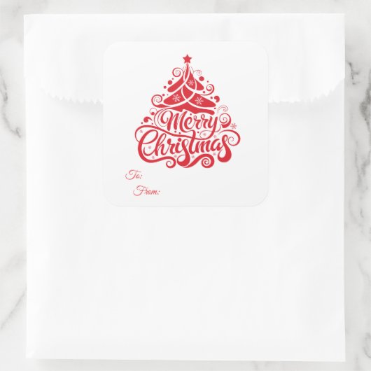 Christmas Sticker Gift Tags スクエアシール (バッグ)