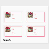 Christmas Sticker Gift Tags 長方形シール (シート)