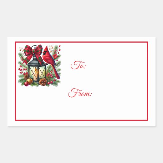 Christmas Sticker Gift Tags 長方形シール (正面)