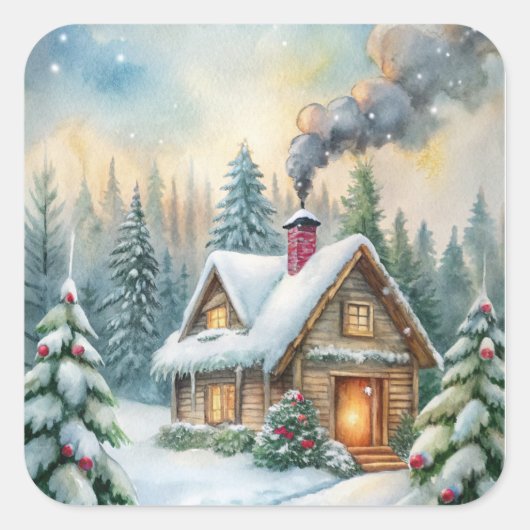 Christmas Stickers – Festive Labels & HolidayDecor スクエアシール (正面)