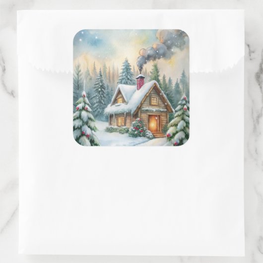 Christmas Stickers – Festive Labels & HolidayDecor スクエアシール (バッグ)