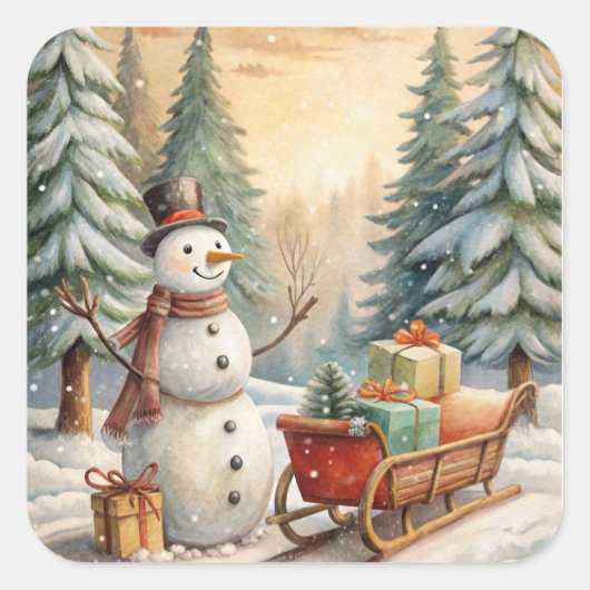 Christmas Stickers – Festive Labels & HolidayDecor スクエアシール (正面)