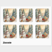 Christmas Stickers – Festive Labels & HolidayDecor スクエアシール (シート)