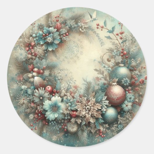 Christmas Stickers – Festive Labels & HolidayDecor ラウンドシール (正面)