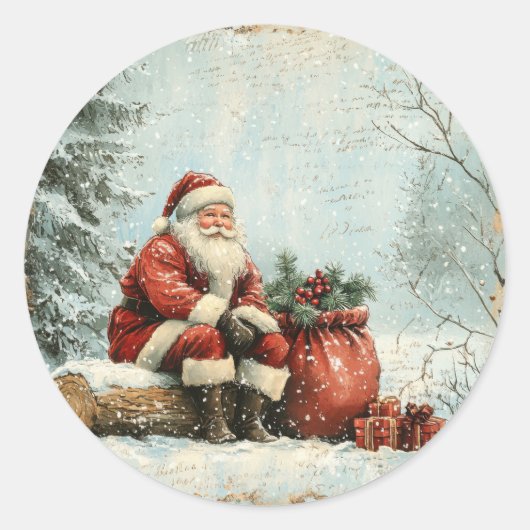 Christmas Stickers – Festive Labels & HolidayDecor ラウンドシール (正面)