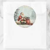 Christmas Stickers – Festive Labels & HolidayDecor ラウンドシール (バッグ)