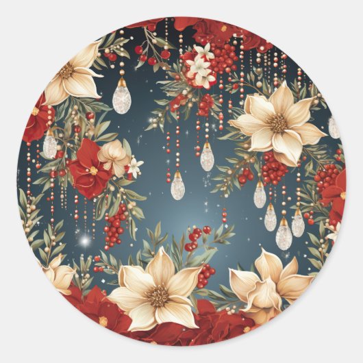Christmas Stickers – Festive Labels & HolidayDecor ラウンドシール (正面)